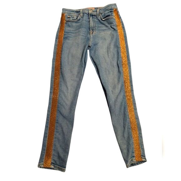 7 Seven For All Mankind Skinny Jeans Womens 28 Blue Luxe Vintage Hi‎ Waist ankle - Picture 1 of 9